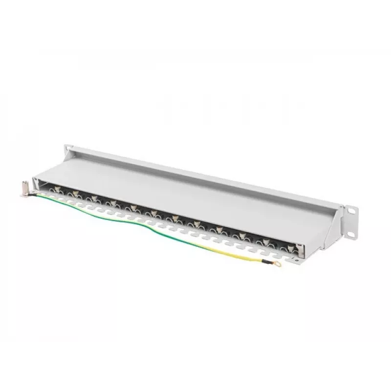 Patch panel 1U LANBERG PPS7-1024-S — 24 prievadai, Cat7, F/UTP, metalinis, 1U (445×102×44,5 mm)
