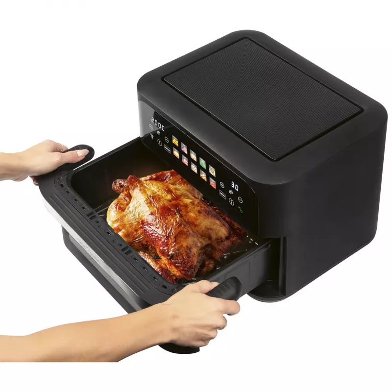 Kaitvėjo gruzdintuvė ProfiCook PC-FR 1313 H — 10 l, 2400 W, 10 programų, liečiamasis valdymas, nerūdijantis plienas/juoda