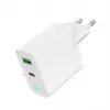 Sieninis įkroviklis GEMBIRD, Universalus, 1× USB Type-C 20W, 1× USB-A 3.0 QC 18W, LED indikatorius, Baltas