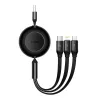 Baseus CAMJ010101 Bright Mirror 2 serijos 3 viename USB kabelis, 66 W, 1 m, juodas