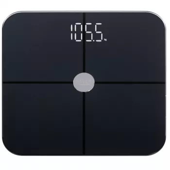 Svarstyklės vonios Adler AD 8187 — maksimalus svoris 180 kg, tikslumas 100 g, KMI matavimas, juodos