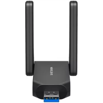 Wi‑Fi USB adapteris MERCUSYS MA72XH AX1800 su aukšto stiprinimo antenomis, USB-A plug-and-play