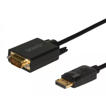 SAVIO DisplayPort į VGA (D-Sub) laidas 1,8 m, juodas