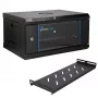 EXTRALINK LITE 4U 530×400 sieninis stovo korpusas juodas su lentyna