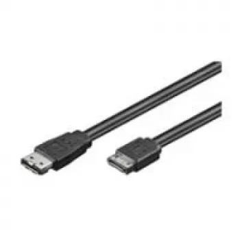 Wentronic Goobay HDD eSATA kabelis 1,5 Gbit/s / 3 Gbit/s / 6 Gbit/s, juodas, 0,5 m – SATA L tipo kištukas > eSATA I tipo kištukas (93246)
