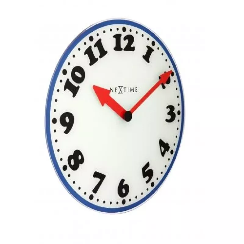 NeXtime klok 8151 Boy sieninis laikrodis, Ø43 cm, baltas/mėlynas/juodas/raudonas