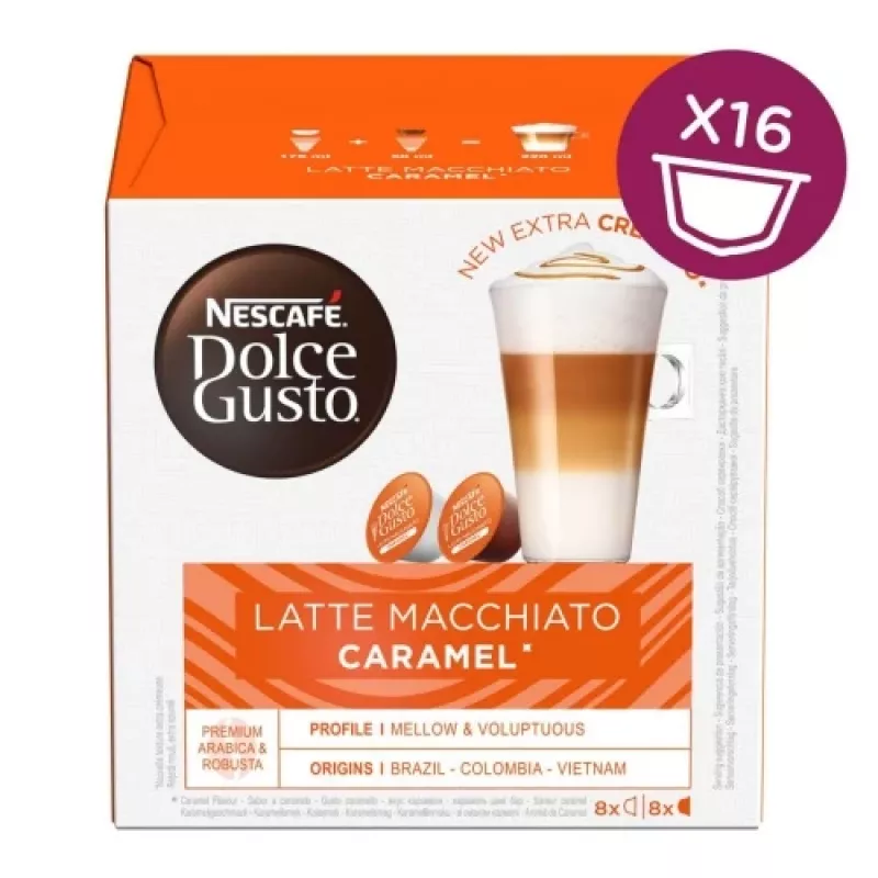 Nescafe Dolce Gusto Caramel Latte Macchiato kava, 16 kapsulių