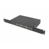 Nevaldomas jungiklis LANBERG RSGE-24 — 24× Gigabit Ethernet 1U, montuojamas į stovą, juodas