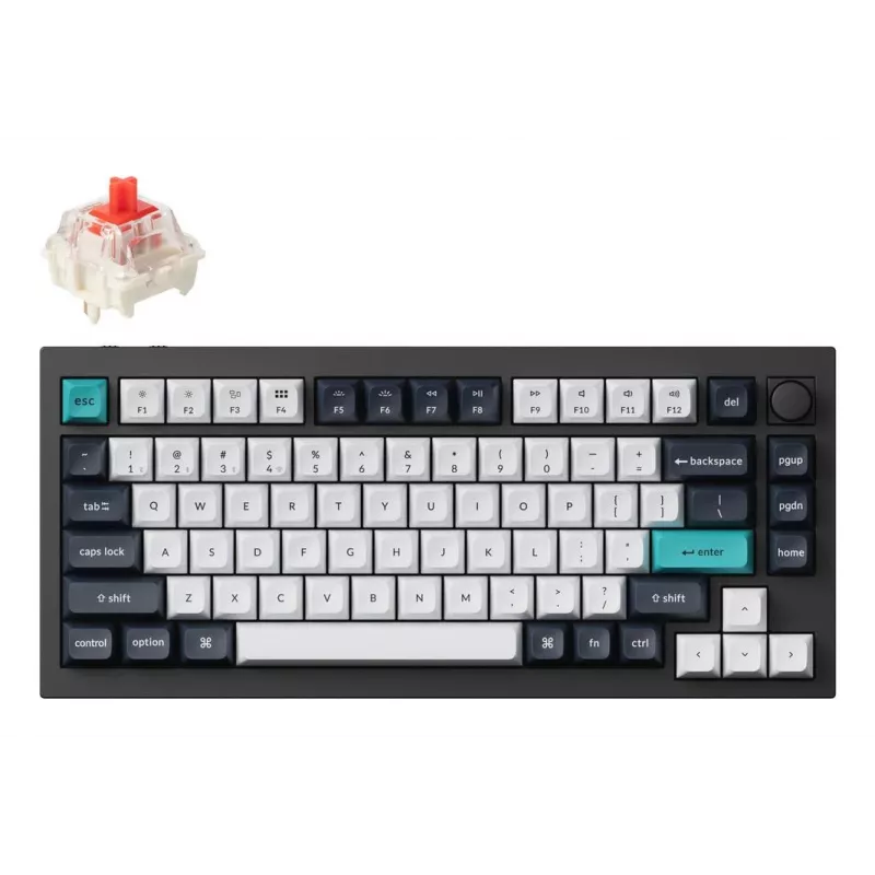 Mechaninė klaviatūra Keychron Q1 Max — USB + RF belaidis + Bluetooth, QWERTY Nordic, Juoda, RGB