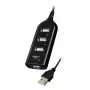 VAKOSS USB hubas TC-234UX – 4 prievadų USB 2.0 centras, maitinimas DC (5V, 1A), juodas
