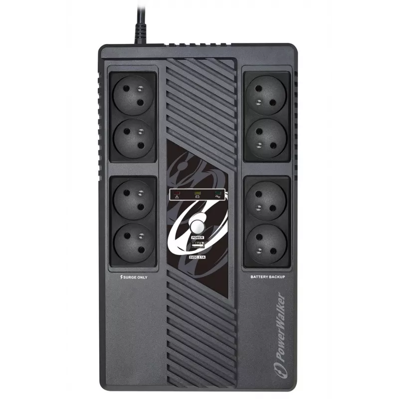 Nepertraukiamo maitinimo šaltinis PowerWalker VI 800 MS FR, linijinis-interaktyvus, 0,8 kVA, 480 W, 8 AC lizdai