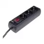 Hama 00030392 apsauginis nuo viršįtampių ilgintuvas, juodas, 3 lizdai, 230 V, 1,4 m