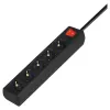 Maitinimo juosta SAVIO LZ-15 — 5 kištukinių lizdų, universalus kištukas, 5 m laidas, 2500 W, 10 A, juoda