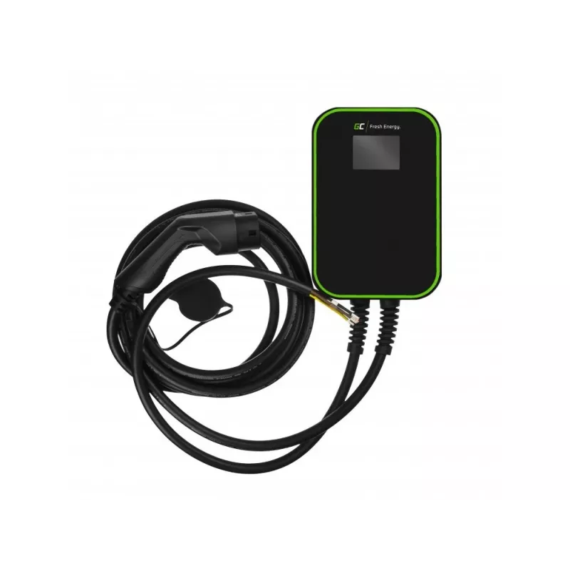 Elektrinė automobilio įkrovimo stotelė Green Cell EV14 22 kW Juodas aliuminis Sieninė