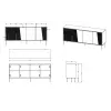 4D komoda ABI 200x45x88 kašmyro matinis