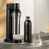 BRITA gazuoto vandens butelis 650 ml, nerūdijantis plienas, juodas, tinkamas plauti indaplovėje