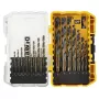 23 dalių juodos ir auksinės spalvos metalo gręžimo rinkinys DeWalt DT70729-QZ