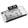 Vandens blokas vaizdo plokštei Alphacool Core RX 9070 XT Hellhound+ Skaidrus Chromas su galine plokšte