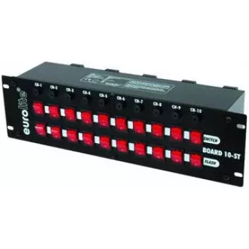 Maitinimo skirstytuvas EUROLITE Board 10‑ST su 10 įžemintų lizdų (Schutzkontakt)