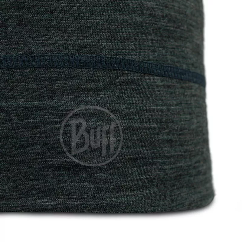Beanie Buff Merino Lightweight Multistripes Forest – vilnonė kepurė iš merino vilnos, unisex, tamsiai žalia, 125 g/m²
