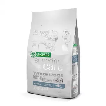 Sausas šunų ėdalas Nature's Protection Superior Care White Dogs Grūdų Neturintis Suaugusiems Mažiems Žuvies 1,5 kg