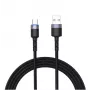 Duomenų kabelis Tellur USB į Type-C LED nailoninis pintas 1,2 m Juodas