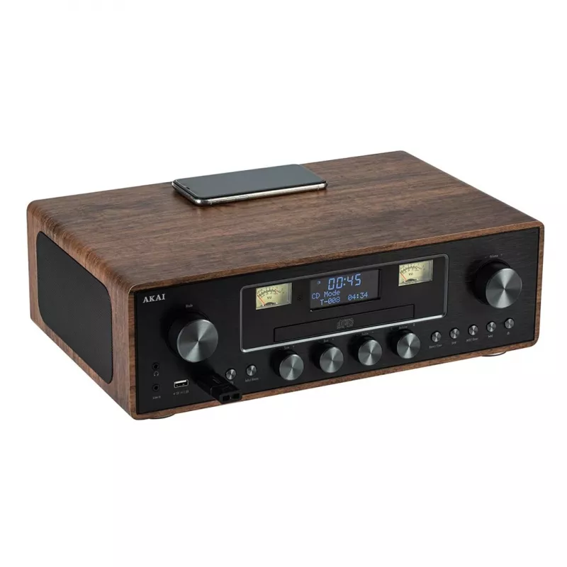 Mikro hi-fi sistema AKAI AM-100 RHAPSODY – kompaktiška garso sistema su stiprintuvu, CD ir USB atkūrimu