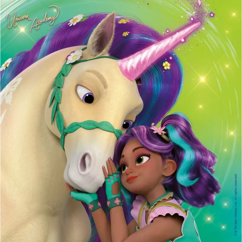 Dėlionė Ravensburger Unicorn Academy – 3 x 49 dalių, rinkinys vaikams