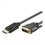 Goobay 3 m DP/DVI DisplayPort laidas su paauksuotomis jungtimis