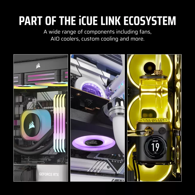 Ventiliatorius Corsair iCUE LINK LX120-R RGB 12 cm Juodas 2400 RPM 3.8 mmH2O