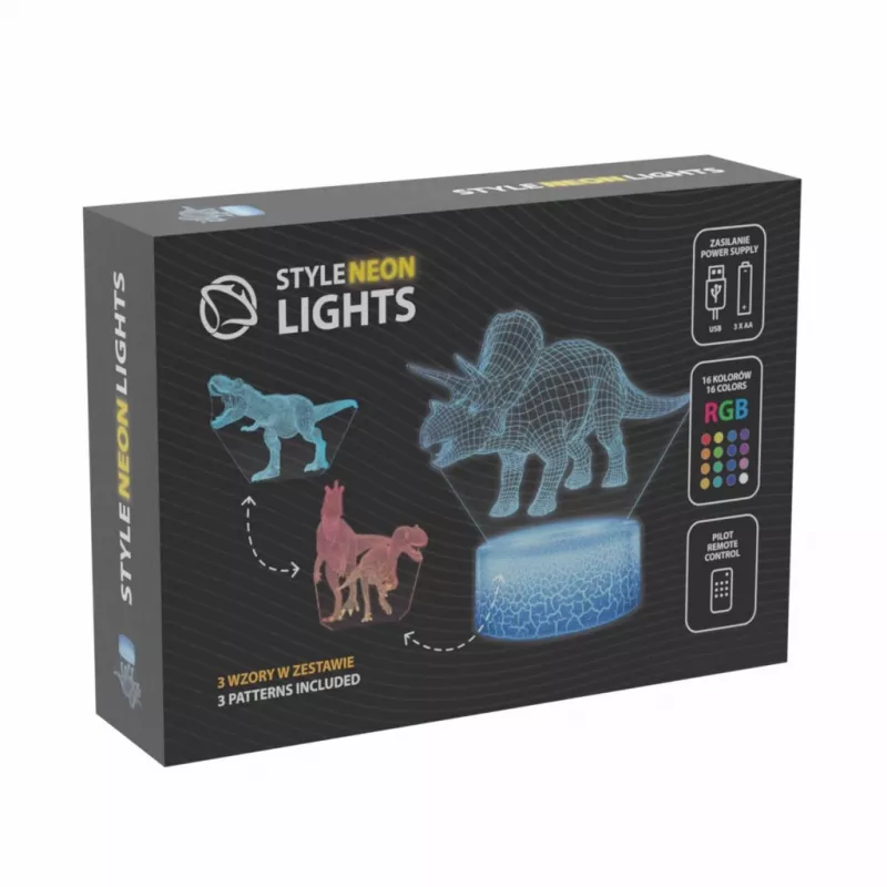Stalinė LED lempa MANTA SNL117RGB RGB 3D dinozauras dekoratyvinis apšvietimas