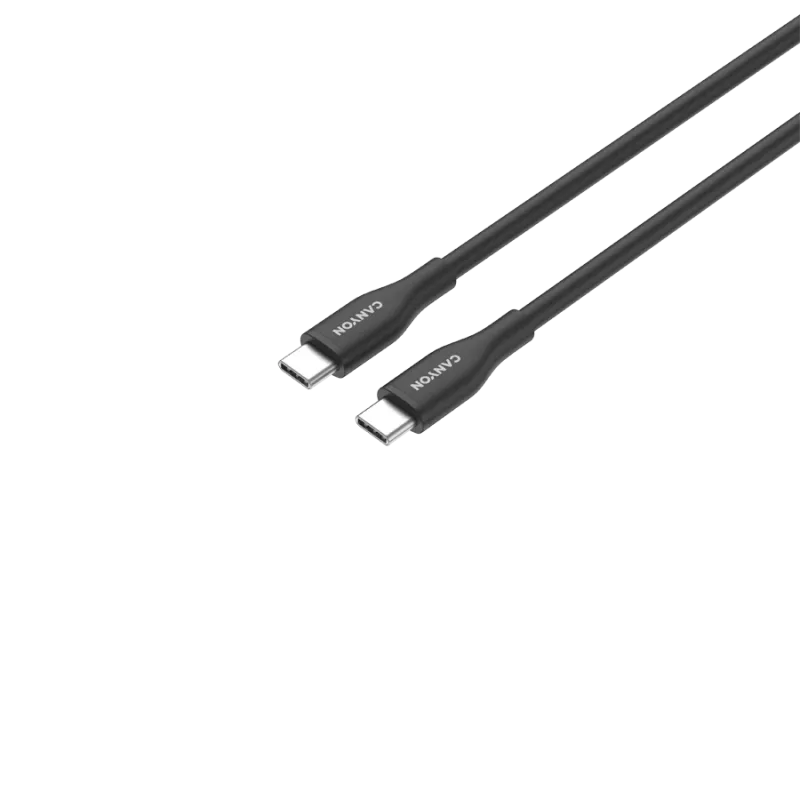 CANYON laidas CC60SC10 USB-C į USB-C 60W 1m Silikoninis Juodas