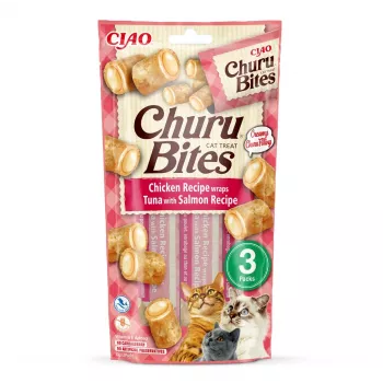 INABA Churu Bites Vištiena su tunu ir lašiša – skanėstai katėms – 3x10 g