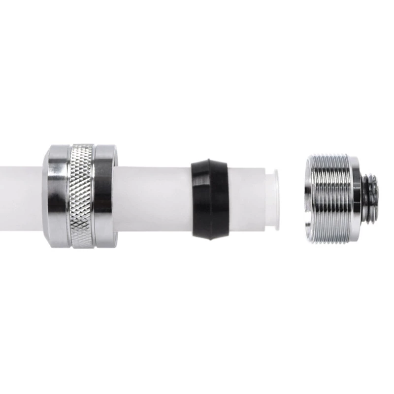 Alphacool 17470 jungtis — žalvarinis chromuotas PC vandens aušinimo jungtis, aukštis 20 mm, svoris 23 g