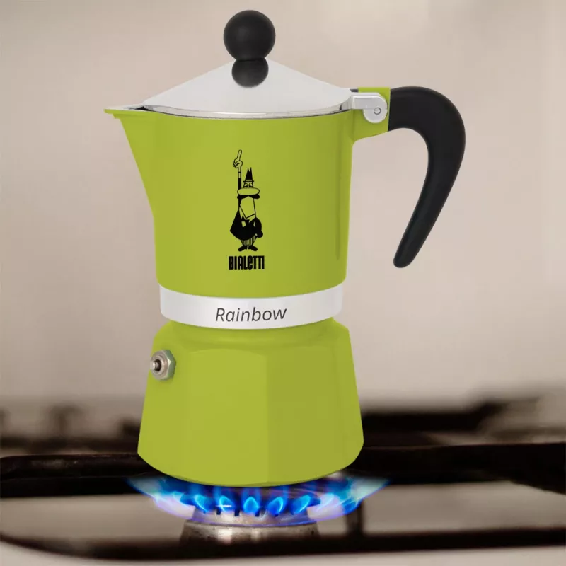 Bialetti Rainbow Moka kavinukas juodas, žalias