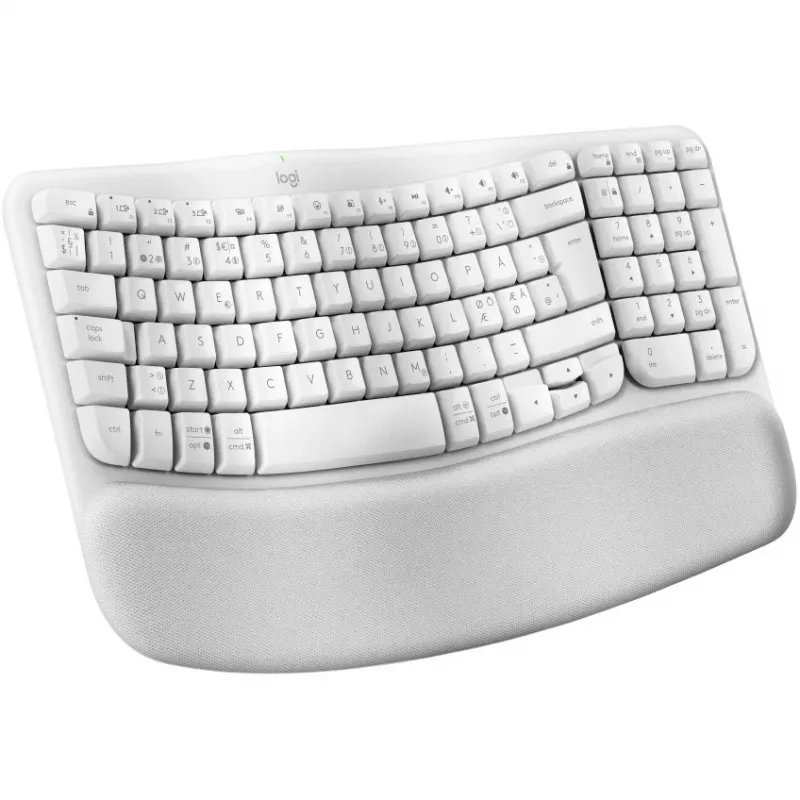 Logitech Wave Keys belaidė klaviatūra su minkšta riešų atrama Bluetooth LE QWERTY šviesiai smėlio spalvos (PAN)