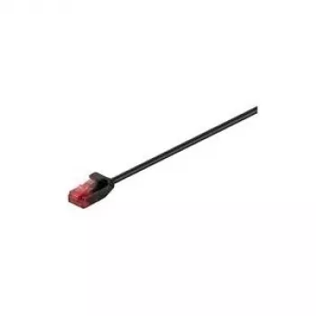 Wentronic Goobay CAT 6 plonas jungiamasis kabelis, U/UTP, juodas, 0,15 m - varinė gysla (71547)