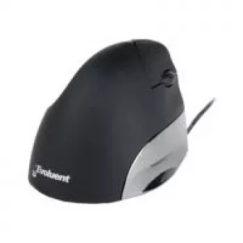 BakkerElkhuizen Evoluent Standard, dešinei rankai, vertikalus dizainas, optinis, USB Type-A, 1500 DPI, juoda, pilka, sidabrinė