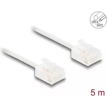 Tinklo kabelis DeLOCK RJ45 Cat.6 UTP Ultra Slim 5m baltas