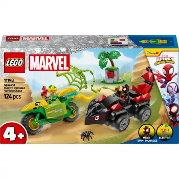 LEGO MARVEL 11198 Sukiojo ir Elektro dinozaurų automobilių gaudynės