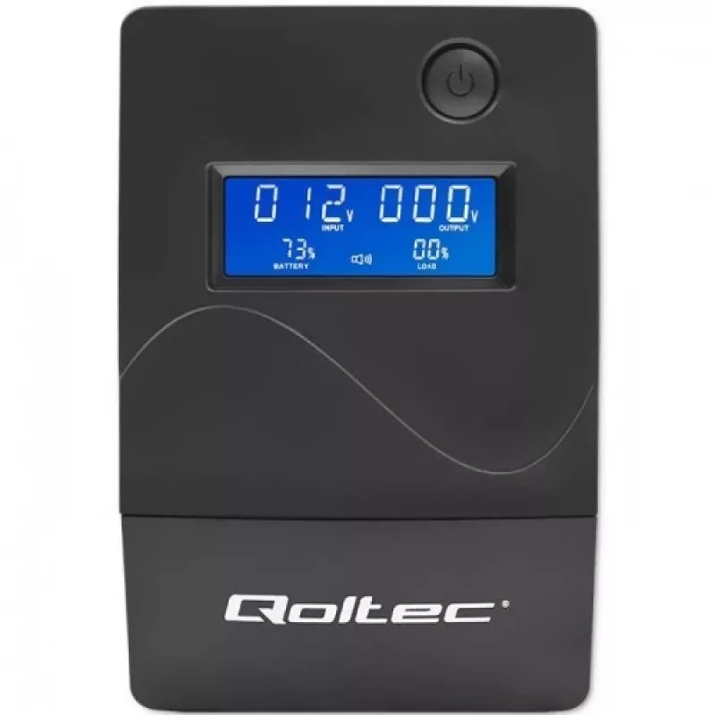 Qoltec Monolith nepertraukiamo maitinimo šaltinis (UPS) Dvigubo keitimo (Online) 1 kVA 600 W 2 AC lizdai