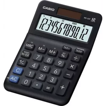 Stalinis skaičiuotuvas Casio MS-20F 12 skaitmenų juodas saulės ir baterija