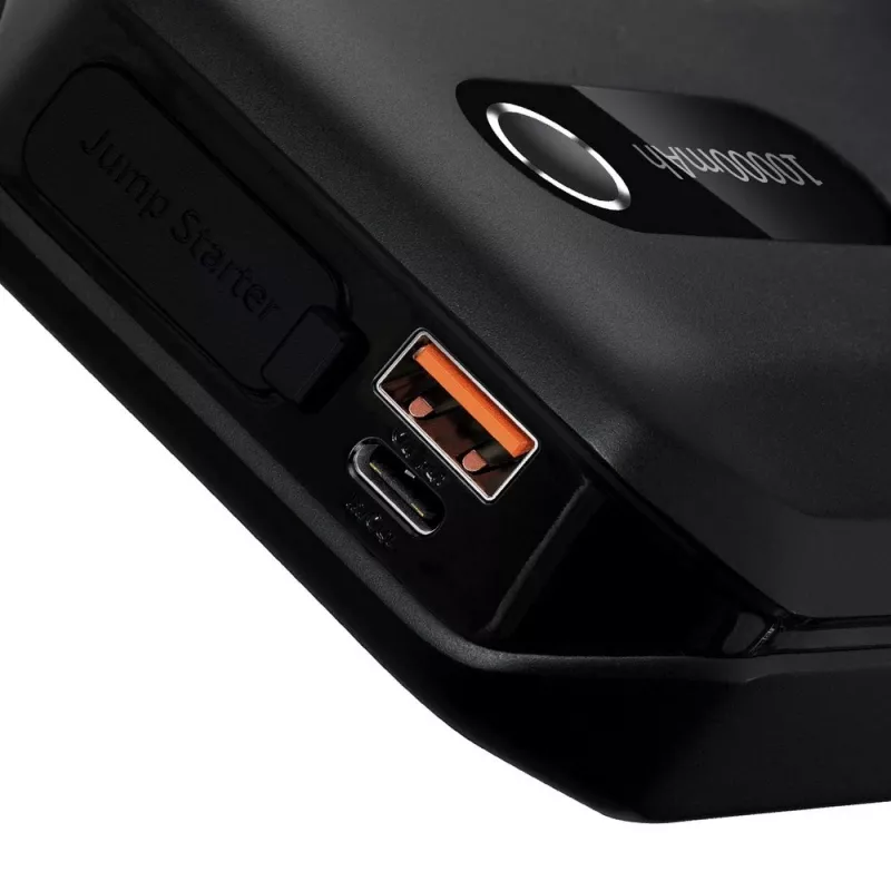 Baseus BS-CH001 – užvedimo įrenginys, booster 10000 mAh 12V (1000 A / 500 A) + krokodilo gnybtai (juodi)