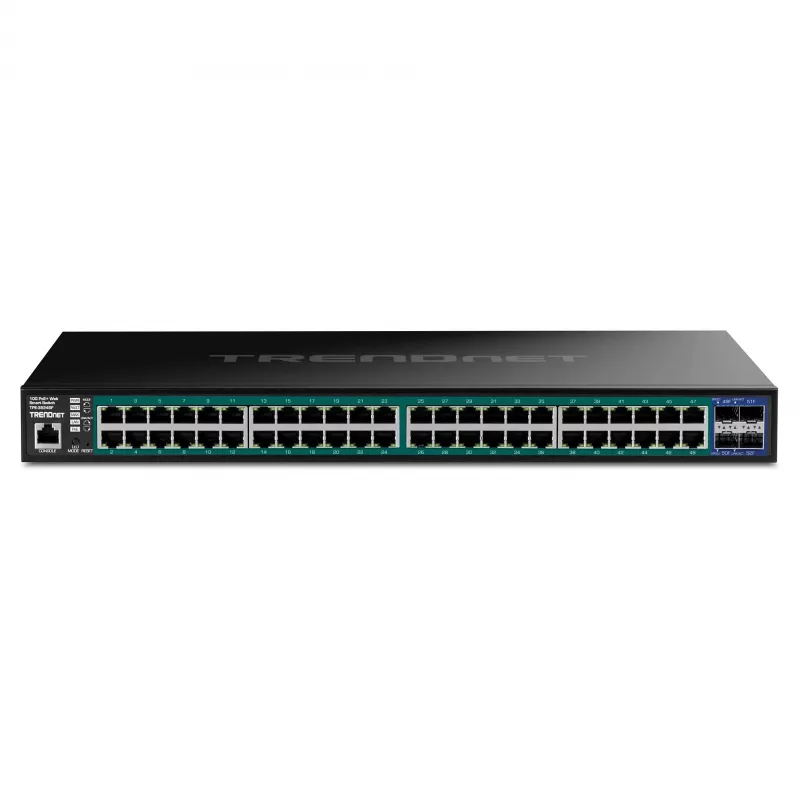 TRENDnet 52 prievadų Gigabit Web Smart 740W PoE+ jungiklis su 10G - tinklo jungiklis - 1 Gbps