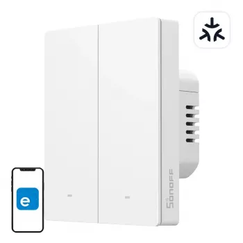 Sieninis belaidis WiFi išmanusis jungiklis Sonoff M5-2C-80W 2 kanalų rėmeliui