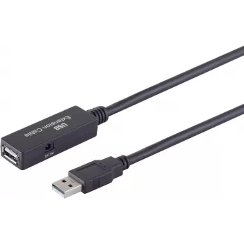 USB kabelis S/CONN 13-29075 10 m USB A juodas USB 2.0