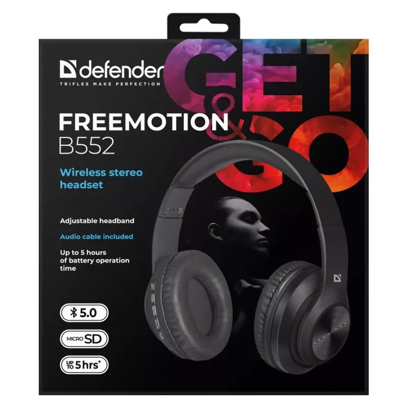 Ausinės Defender FreeMotion B552 sulankstomos belaidės Bluetooth