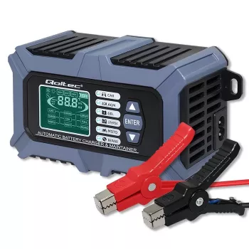 Qoltec išmanusis mikroprocesorinis akumuliatoriaus įkroviklis su baterijos testeriu ir 12V atkūrimo funkcija | 6A | LCD | Akumuliatorių įkroviklis AGM, LiFePO4, GEL baterijoms
