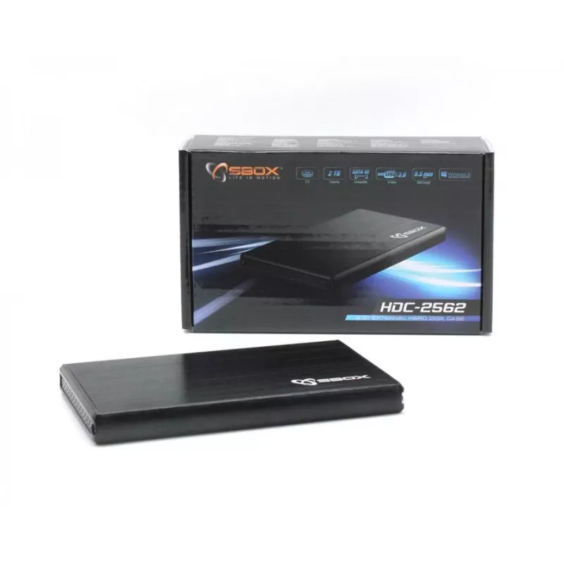 Sbox HDC-2562B 2,5 colio išorinis kietojo disko dėklas Blackberry Black