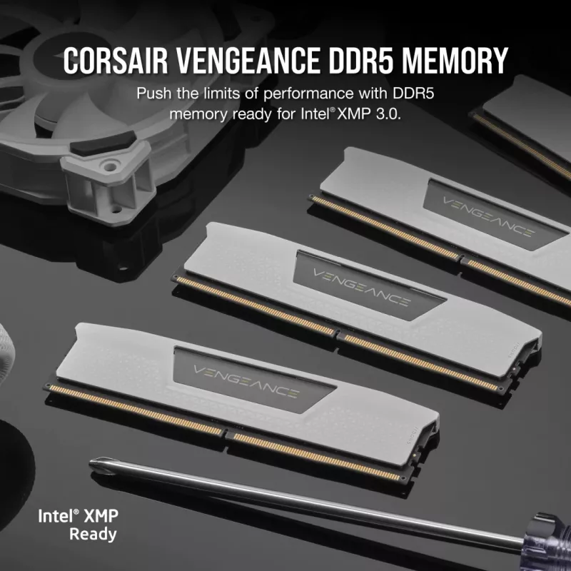 CORSAIR Vengeance DDR5 atminties rinkinys 48 GB (2 x 24 GB) 6000 MHz CL30 baltas (CMK48GX5M2B6000C30W)